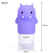 Load image into Gallery viewer, Portable Cartoon Monster Bear Penguin Animal Silicone Travel Case Organizer Shampoo Shower Gel Lotion Storage Refillable Bottle