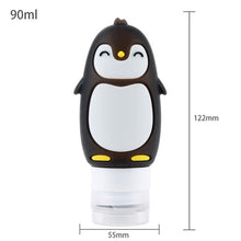Load image into Gallery viewer, Portable Cartoon Monster Bear Penguin Animal Silicone Travel Case Organizer Shampoo Shower Gel Lotion Storage Refillable Bottle