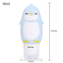 Load image into Gallery viewer, Portable Cartoon Monster Bear Penguin Animal Silicone Travel Case Organizer Shampoo Shower Gel Lotion Storage Refillable Bottle