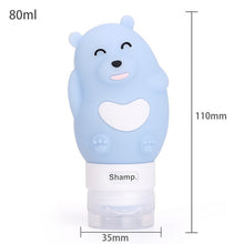 Load image into Gallery viewer, Portable Cartoon Monster Bear Penguin Animal Silicone Travel Case Organizer Shampoo Shower Gel Lotion Storage Refillable Bottle