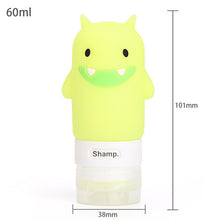 Load image into Gallery viewer, Portable Cartoon Monster Bear Penguin Animal Silicone Travel Case Organizer Shampoo Shower Gel Lotion Storage Refillable Bottle