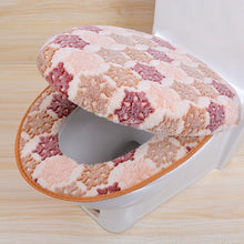 Load image into Gallery viewer, Warm Two-Pieces O-Shape Zipper Toilet Cover Seat Coral Fleece Travel Set for Bathroom Supplies