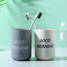 Load image into Gallery viewer, 2PCS Plastic Bathroom Toothbrush Cup Simple Plain Portable Couple Tooth Cup Good Morning Bathroom Storage Holder Couple Love