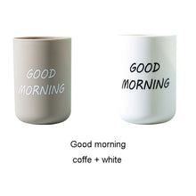 Load image into Gallery viewer, 2PCS Plastic Bathroom Toothbrush Cup Simple Plain Portable Couple Tooth Cup Good Morning Bathroom Storage Holder Couple Love