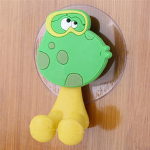 Load image into Gallery viewer, Cartoon sucker toothbrush holder suction hooks Multifunctional Animal suction cup Children bathroom set accessories Eco-Friendly