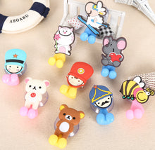 Load image into Gallery viewer, Cartoon sucker toothbrush holder suction hooks Multifunctional Animal suction cup Children bathroom set accessories Eco-Friendly